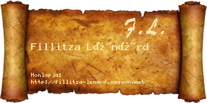 Fillitza Lénárd névjegykártya